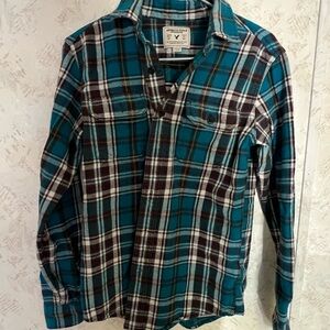 American Eagle Outfitters Teal Plaid Shirt